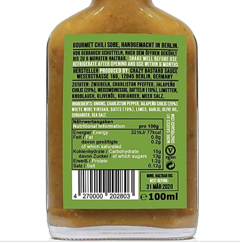 Sauce piquante Ghost Pepper & Mangue 100ml - Crazy Bastard – Hersée